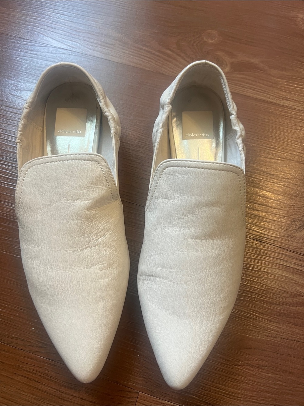 Dolce Vita Ivory Pointed Slip-On Loafers